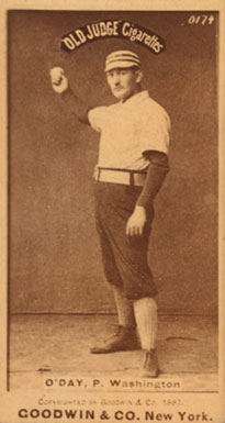 1887 Old Judge O'Day, P. Washington #355-2b Baseball Card