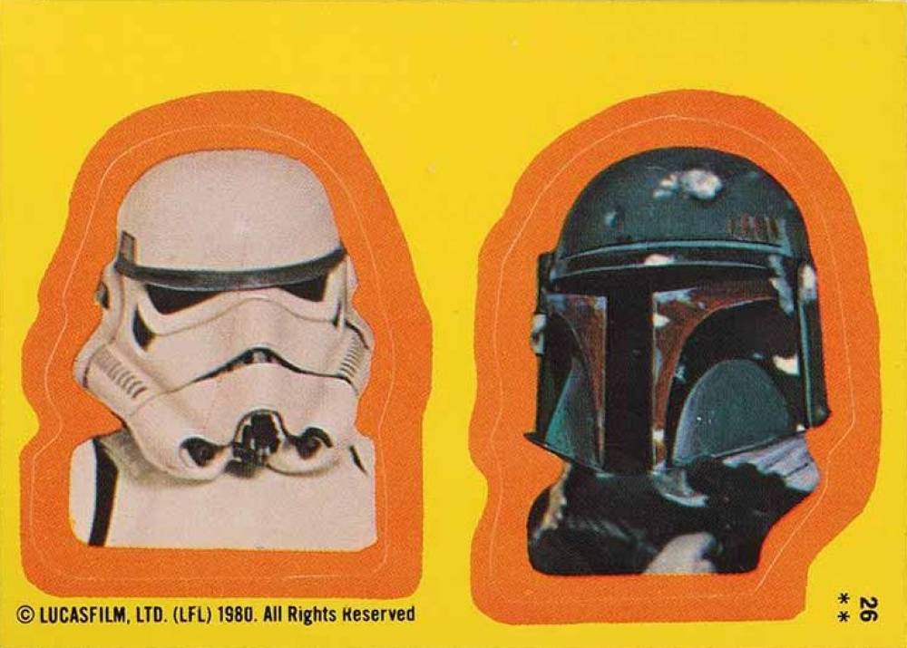 1980 Star Wars Empire Strikes Back Sticker Boba Fett/Stormtrooper #26 Non-Sports Card