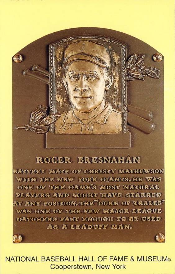 1964 DATE Hall of Fame Yellow Plaque Postcard Roger Bresnahan # Baseball Card