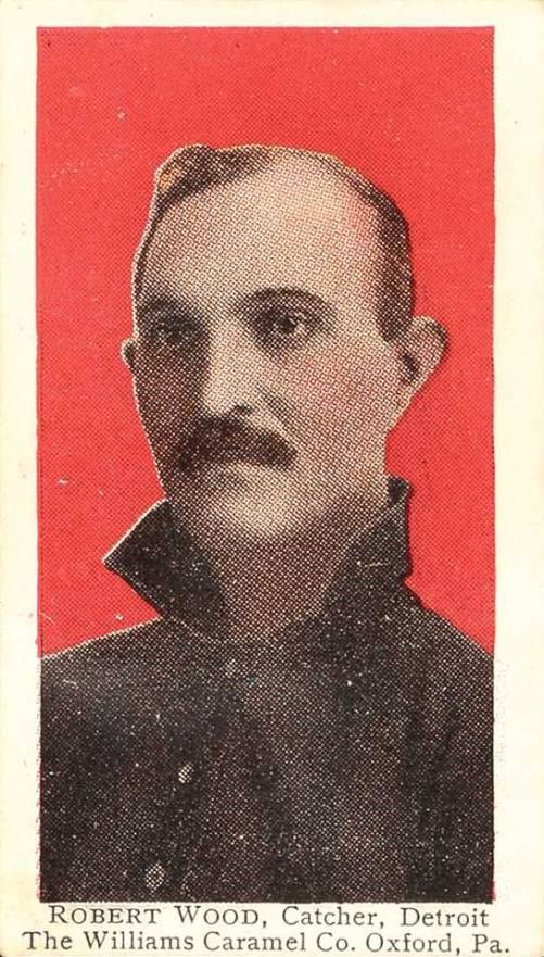 1910 Williams Caramel Robert Wood, Catcher, Detroit # Baseball Card