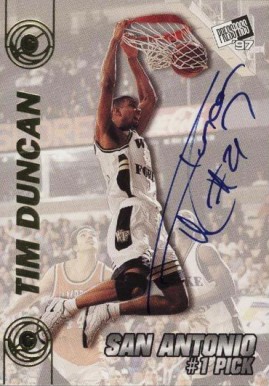 1997 Press Pass Double Threat Autographs Tim Duncan # Basketball Card