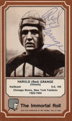 1975 Fleer Hall of Fame Red Grange #4 Football Card