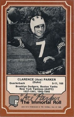 1975 Fleer Hall of Fame Clarence Parker #68 Football Card