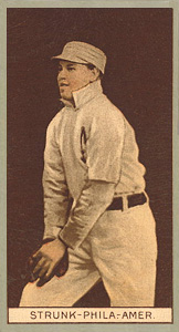 1912 Brown Backgrounds Red Cycle Amos Strunk #178 Baseball Card