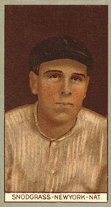 1912 Brown Backgrounds Red Cycle Fred Snodgrass #169 Baseball Card