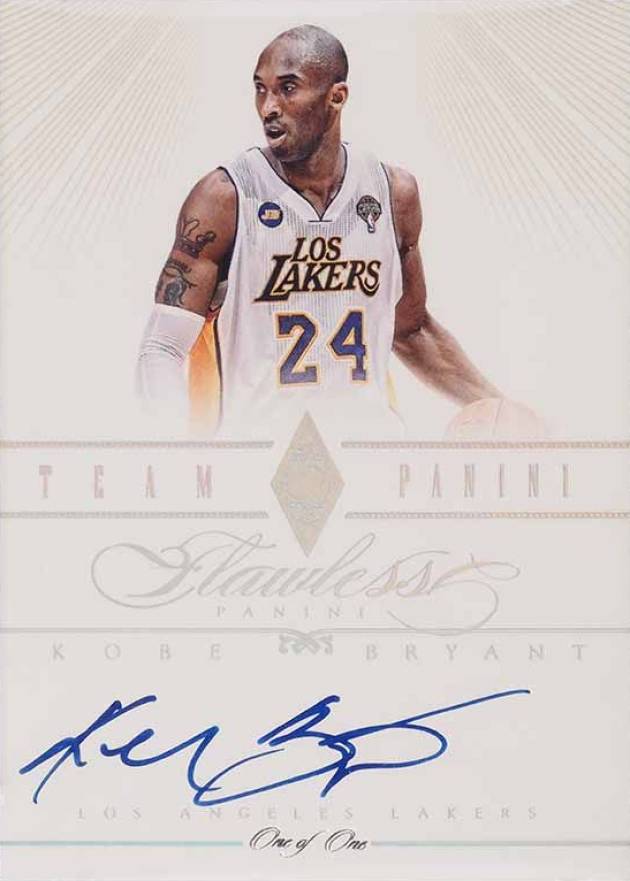 2012 Panini Flawless Team Panini Autographs Kobe Bryant #3 Basketball Card
