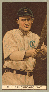 1912 Brown Backgrounds Red Cycle Ward Miller #127 Baseball Card