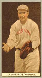 1912 Brown Backgrounds Red Cycle LEWIS-BOSTON-NAT. #105 Baseball Card