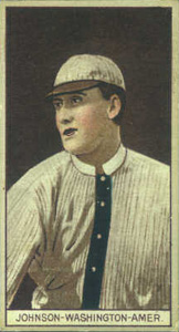 1912 Brown Backgrounds Red Cycle Walter Johnson #86 Baseball Card