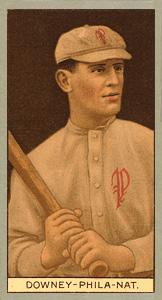 1912 Brown Backgrounds Red Cycle Tom Downey #49 Baseball Card