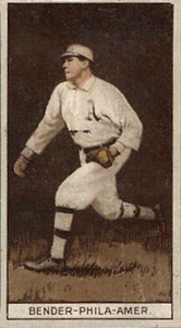 1912 Brown Backgrounds Red Cycle Chief (Albert) Bender #11 Baseball Card