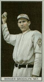 1912 Brown Backgrounds Red Cycle Eros Barger #7 Baseball Card