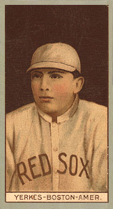 1912 Brown Backgrounds Red Cross Stanley Yerkes #205 Baseball Card