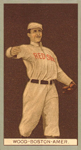 1912 Brown Backgrounds Red Cross Joe Wood #202 Baseball Card