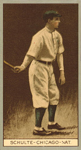 1912 Brown Backgrounds Common back Frank Schulte # Baseball Card
