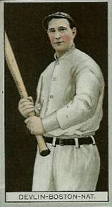 1912 Brown Backgrounds Common back DEVLIN-BOSTON-NAT. # Baseball Card