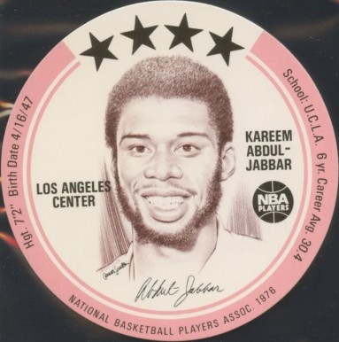 1976 Buckmans Discs Kareem Abdul-Jabbar # Basketball Card