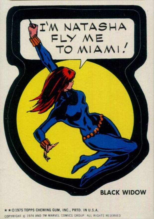 1975 Comic Book Heroes Stickers Black Widow # Non-Sports Card