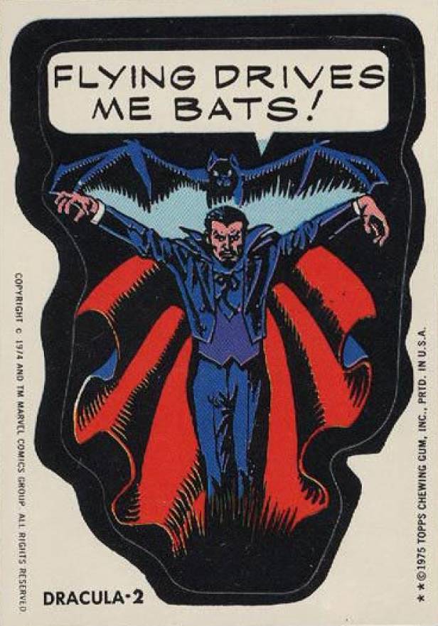 1975 Comic Book Heroes Stickers Dracula - 2 # Non-Sports Card
