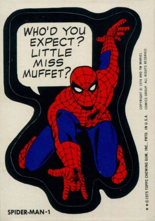 1975 Comic Book Heroes Stickers Spiderman - 1 # Non-Sports Card