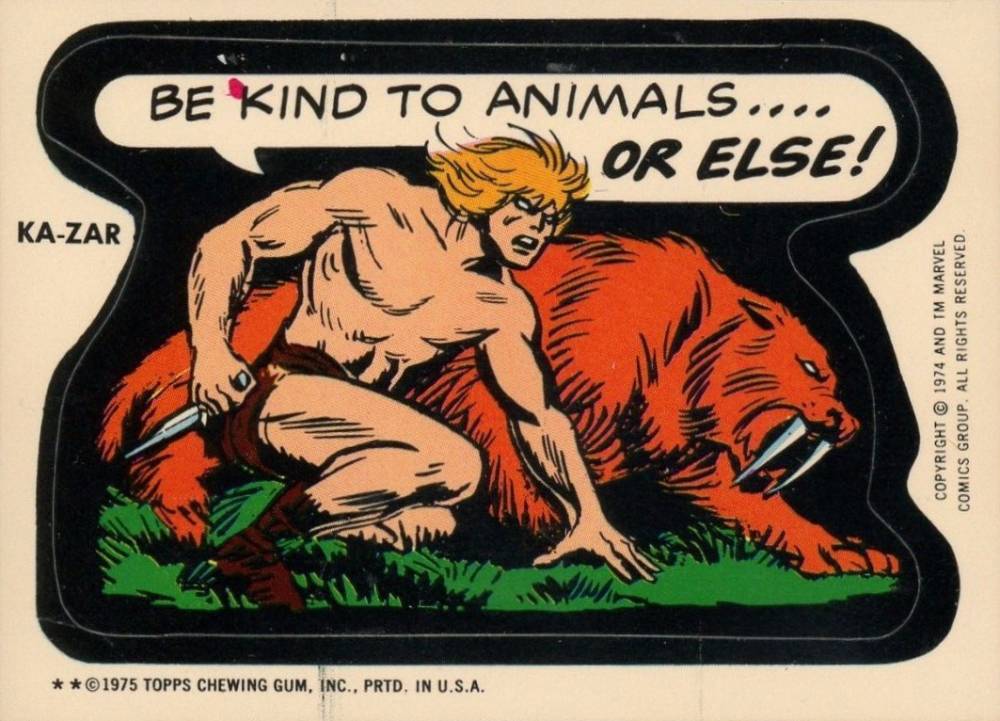 1975 Comic Book Heroes Stickers Ka-Zar # Non-Sports Card