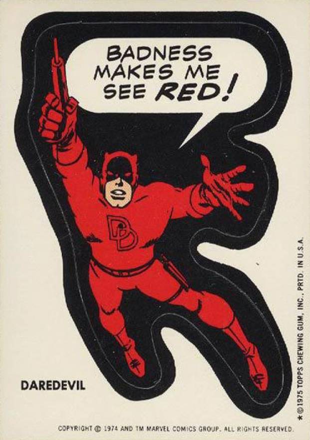 1975 Comic Book Heroes Stickers Daredevil # Non-Sports Card