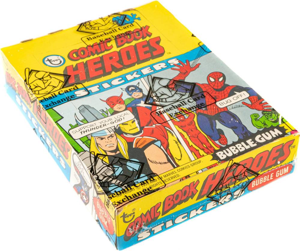 1975 Comic Book Heroes Stickers Wax Pack Box #WPB Non-Sports Card