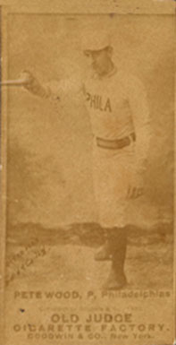 1887 Old Judge Pete Wood, P. Philadelphias #509-4a Baseball Card