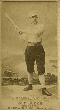 1887 Old Judge Whitacre, P. Athletics #494-1a Baseball Card