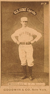 1887 Old Judge Wheelock, R.F., Boston. #493-5a Baseball Card