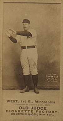 1887 Old Judge West, 1st B., Minneapolis #490-4a Baseball Card