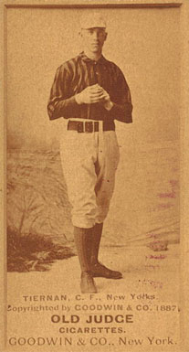 1887 Old Judge Tiernan, C.F., New Yorks #457-1b Baseball Card