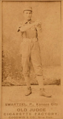 1887 Old Judge Swartzel, P., Kansas City #450-3a Baseball Card