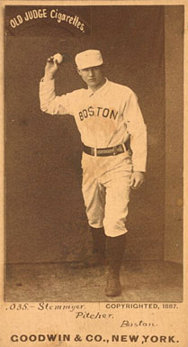 1887 Old Judge Stemmyer, Pitcher, Boston. #437-3a Baseball Card