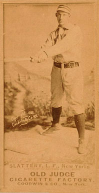 1887 Old Judge Slattery, L.F., New Yorks #420-1b Baseball Card