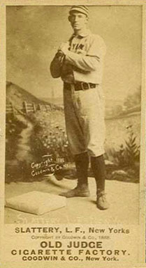 1887 Old Judge Slattery, L.F., New Yorks #420-4b Baseball Card