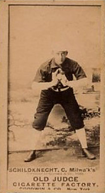 1887 Old Judge Schildknecht, C, Milwa'k's #402-3a Baseball Card