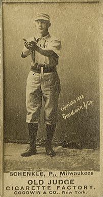 1887 Old Judge Schenkel, P., Milwaukees. #401-3a Baseball Card