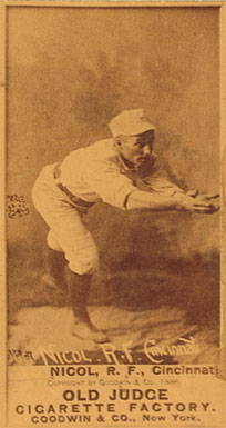 1887 Old Judge Nicol, R.F. Cincinnati #346-5c Baseball Card