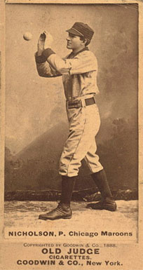 1887 Old Judge Nicholson, P. Chicago Maroons #344-6a Baseball Card