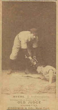 1887 Old Judge Myers, C. Indianapolis #337-3a Baseball Card