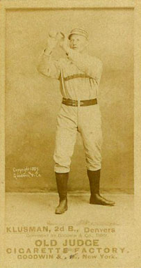 1887 Old Judge Klusman. 2d B., Denvers #265-4a Baseball Card