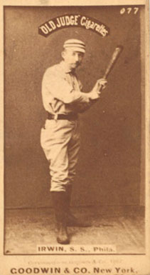 1887 Old Judge Irwin, S.S., Phila. #244-4a Baseball Card