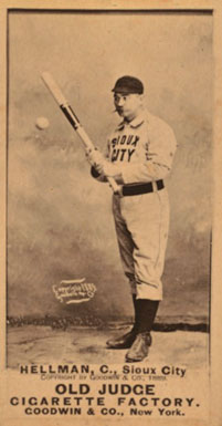 1887 Old Judge Hellman, C., Sioux City #221-2a Baseball Card