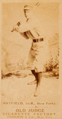 1887 Old Judge Hatfield, 3d B., New Yorks #217-1a Baseball Card