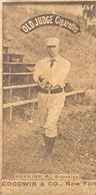 1887 Old Judge Harkins, P. Brooklyn #214-2a Baseball Card