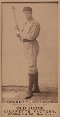 1887 Old Judge Gruber, P., Cleveland #202-1a Baseball Card