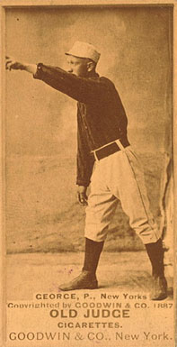1887 Old Judge George, P., New Yorks #184-1b Baseball Card