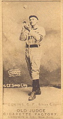 1887 Old Judge Genins, C.F., Sioux Citys #183-1b Baseball Card