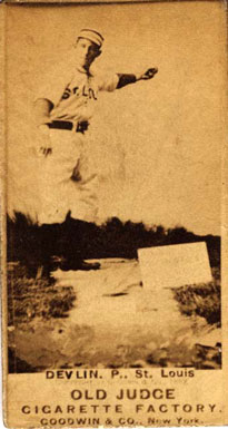 1887 Old Judge Devlin, P., St. Louis #125-2a Baseball Card